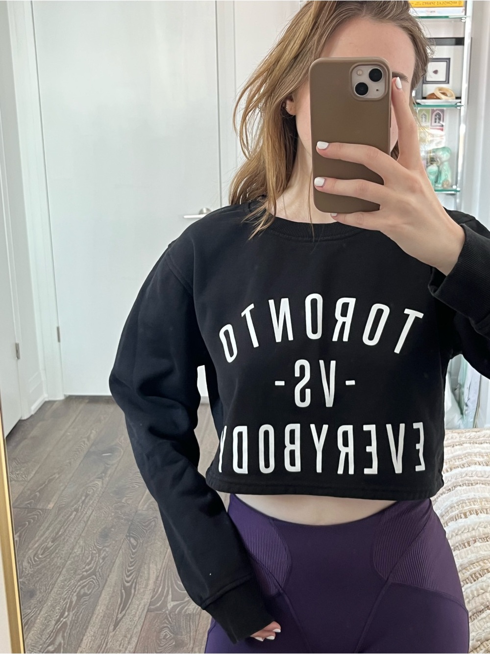 Black Cropped Crewneck Sweatshirt “Toronto Vs Everybody” - Peace Collective